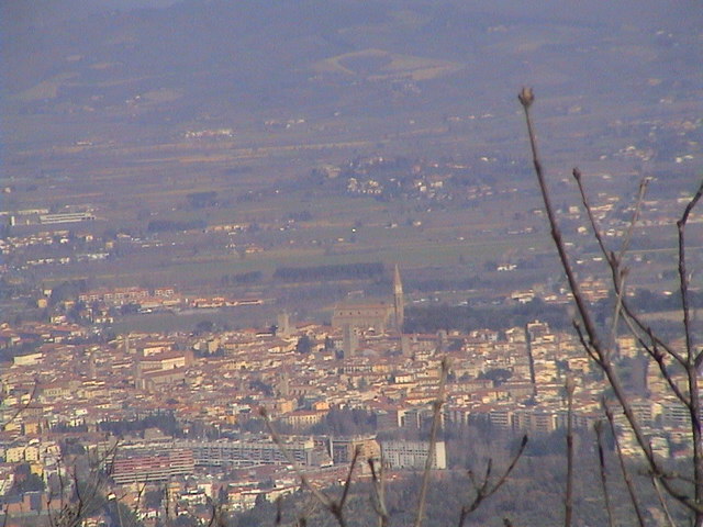 una veduta di Arezzo dal monte Lignano